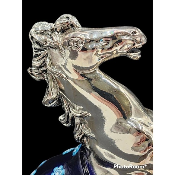 Ponte Vecchio Firenze Electro-Formed Silver Horse Glass Saddle Made in Italy - Picture 11 of 11